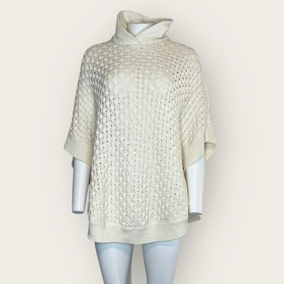 Talbots | Open-knit Poncho | Creamy Off-White | S/M - Picture 1 of 12